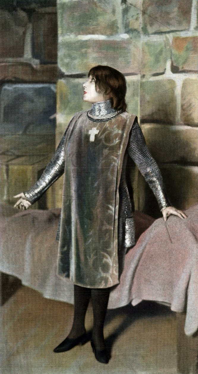 Sarah Bernhardt Jeanne of Arc szerepében a Le proces de Jeanne d