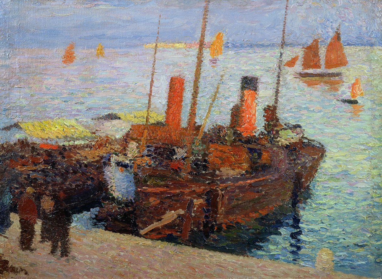 Hajók a St. Malo-öbölben, 1910 körül alkotó: Henri Martin