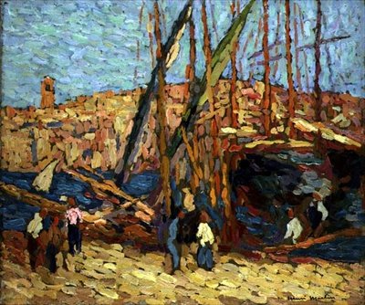 Tanulmány Marseille-hez, 1917 körül (olaj, tábla) alkotó: Henri Martin