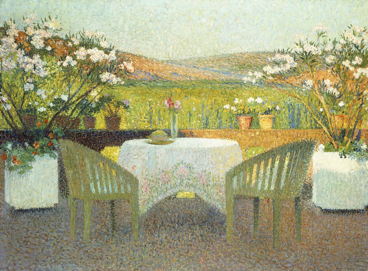 A Terasz a Napban; La Terrasse en Soleil Lee, 1920 alkotó: Henri Martin