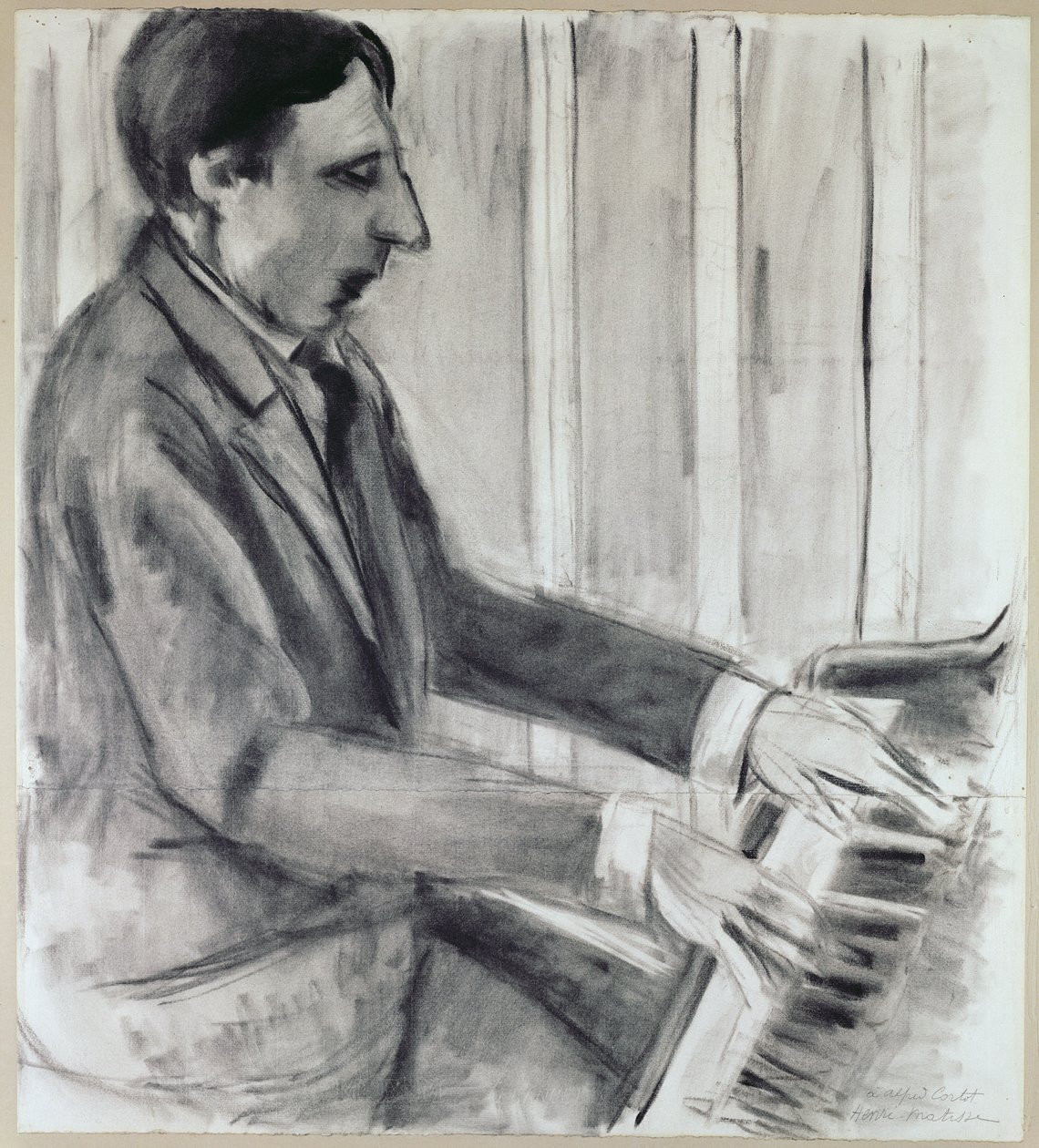 Alfred Cortot (toll, tinta és akvarell) alkotó: Henri Matisse