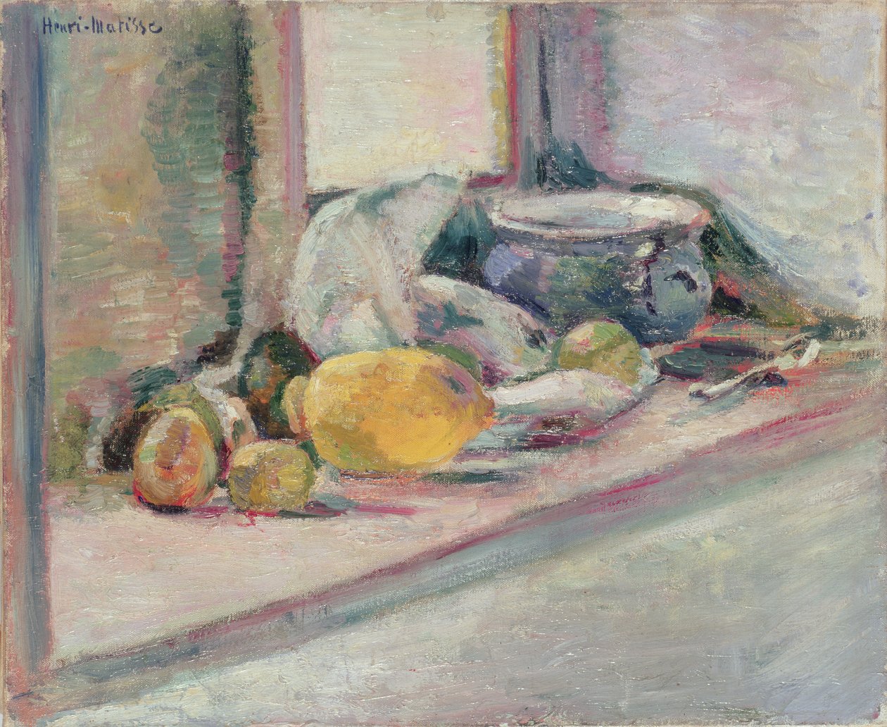 Kék cserép és citrom alkotó: Henri Matisse