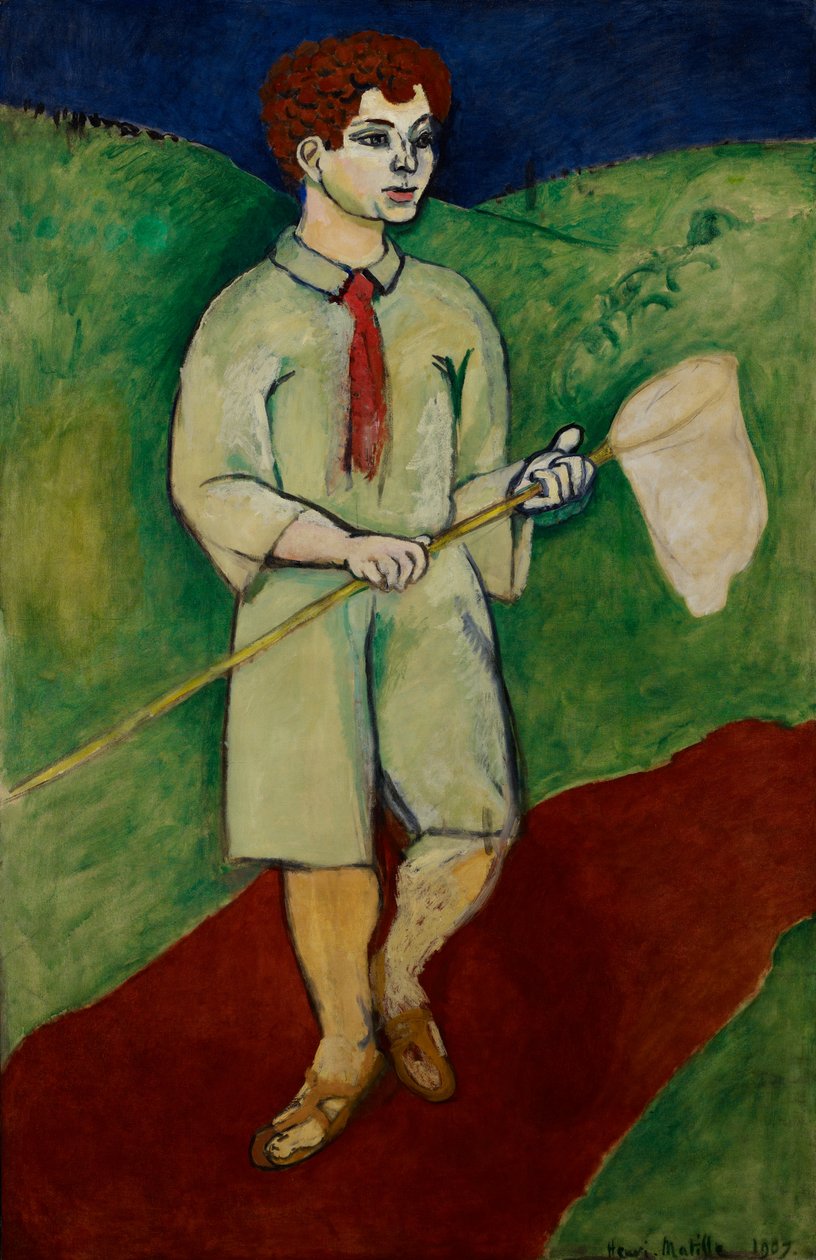 Fiú egy pillangóhálóval alkotó: Henri Matisse