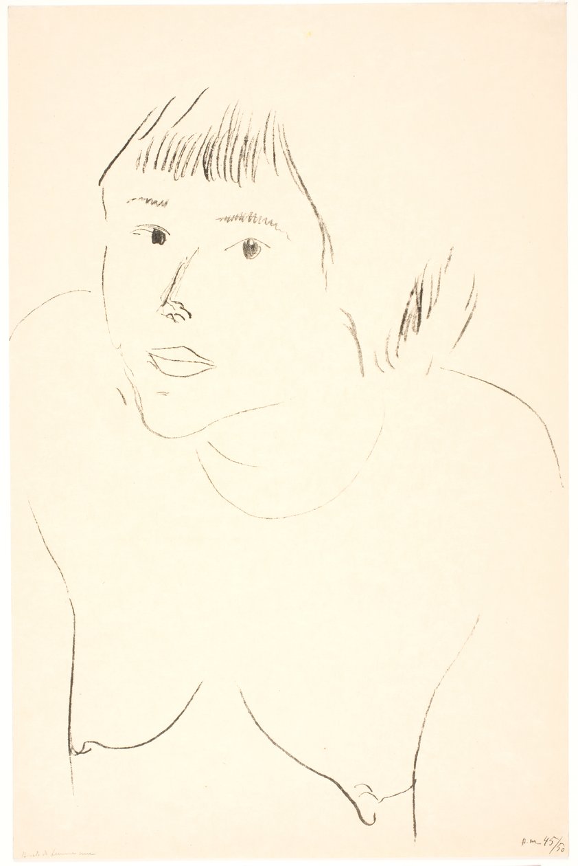 Egy meztelen nő mellképét ábrázoló festmény alkotó: Henri Matisse