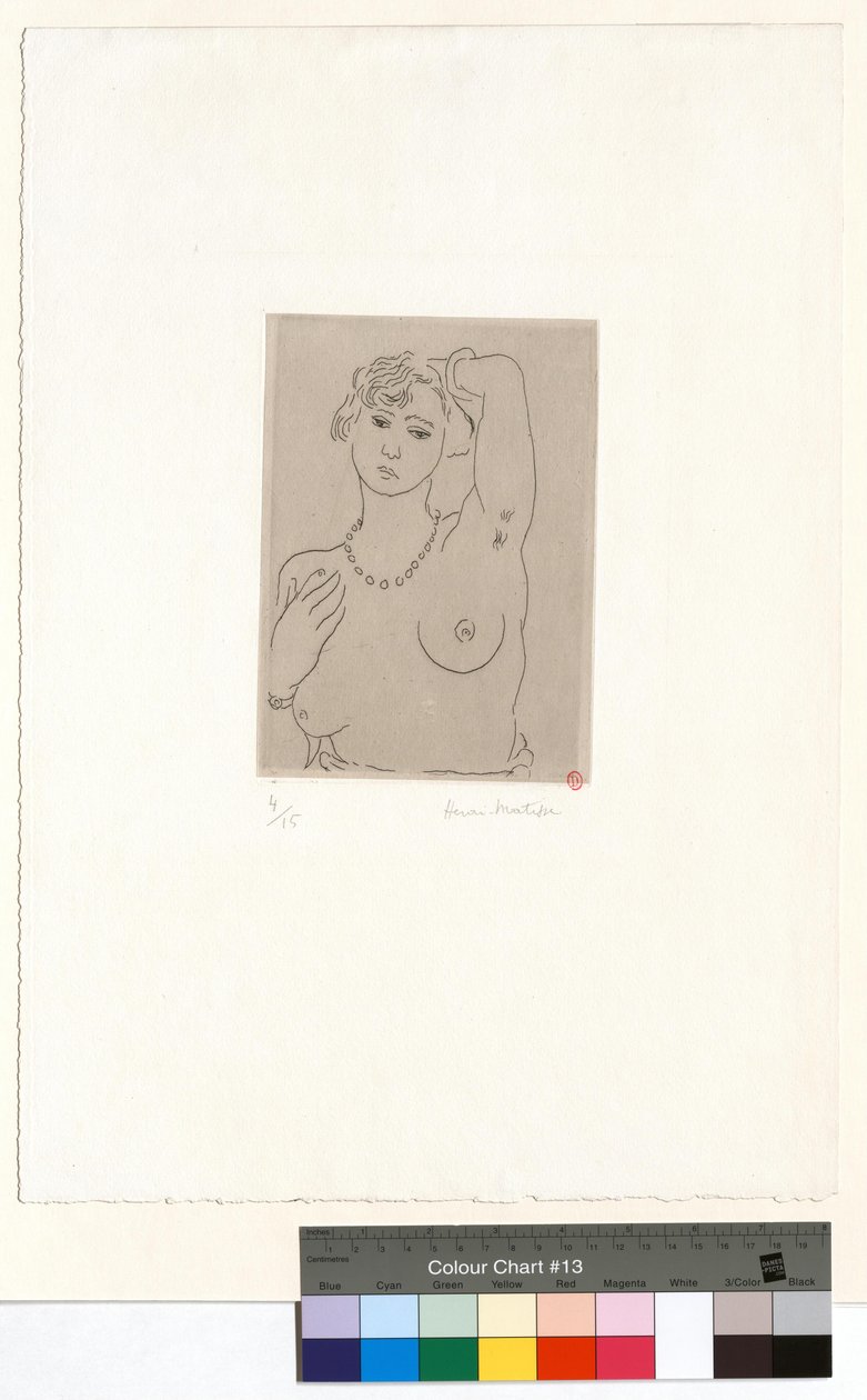 Női mellszobor nyaklánccal és karkötővel alkotó: Henri Matisse