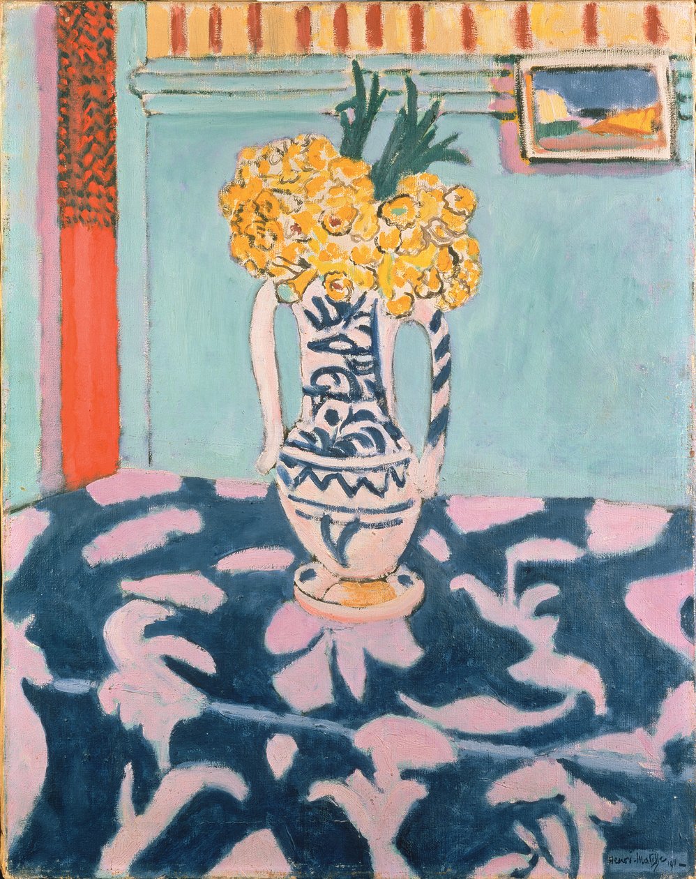 Kék és rózsaszín ruhán tehénszárnyak alkotó: Henri Matisse