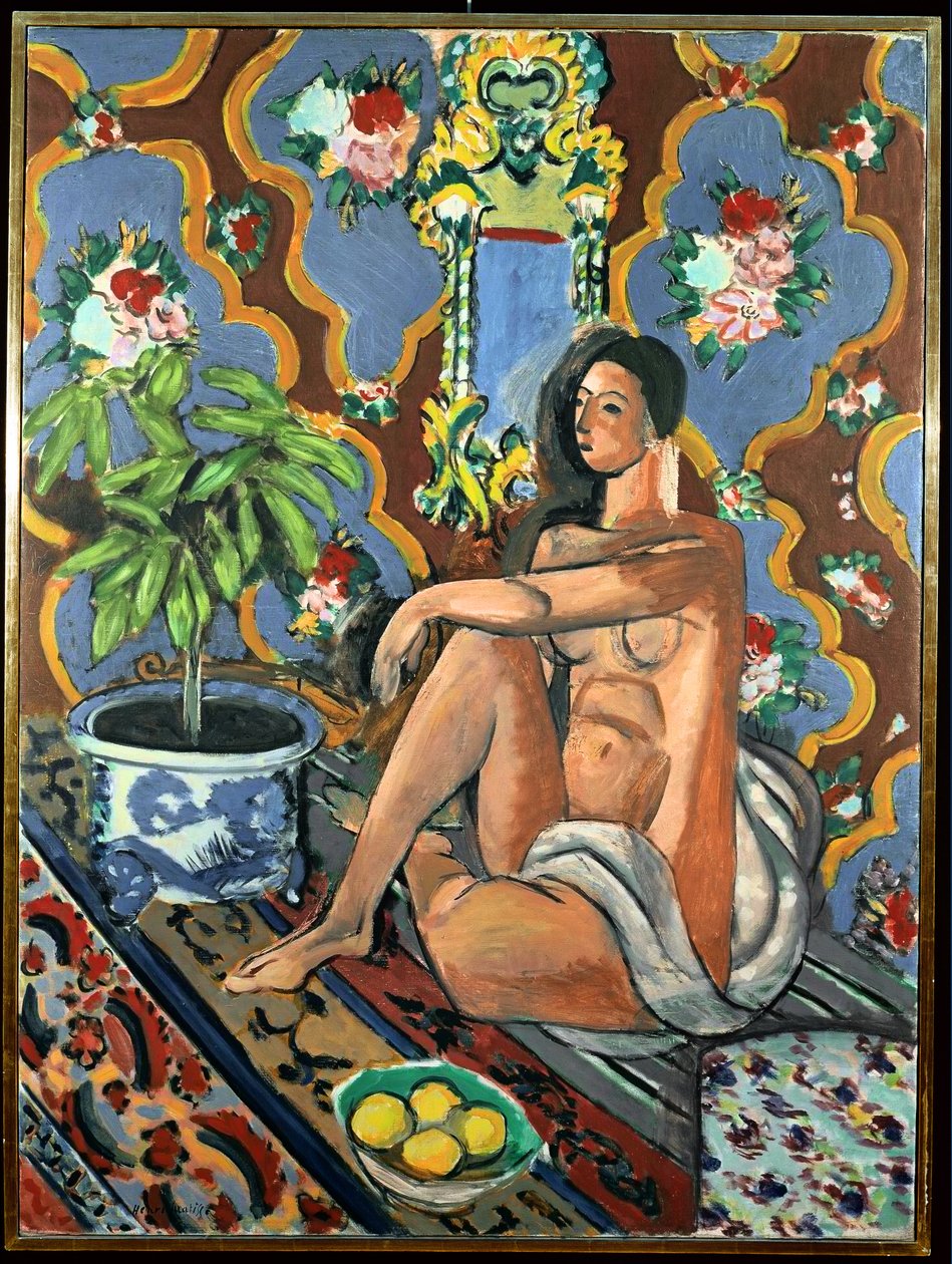 Díszes figura díszes alapon alkotó: Henri Matisse
