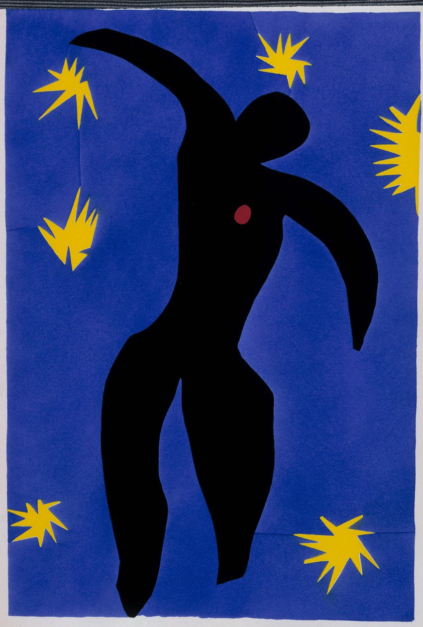 Ikarosz bukása. A "Jazz" című műből. VIII. tábla. 55. o. alkotó: Henri Matisse