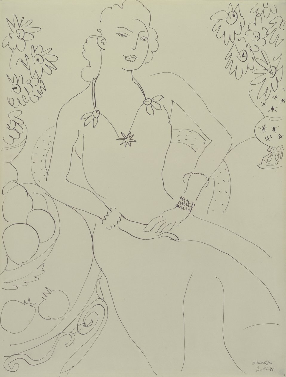 Rajz egy ülő nő alkotó: Henri Matisse