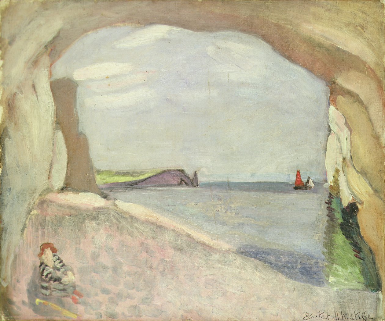 Etretat, a vörös vitorla (festmény) alkotó: Henri Matisse