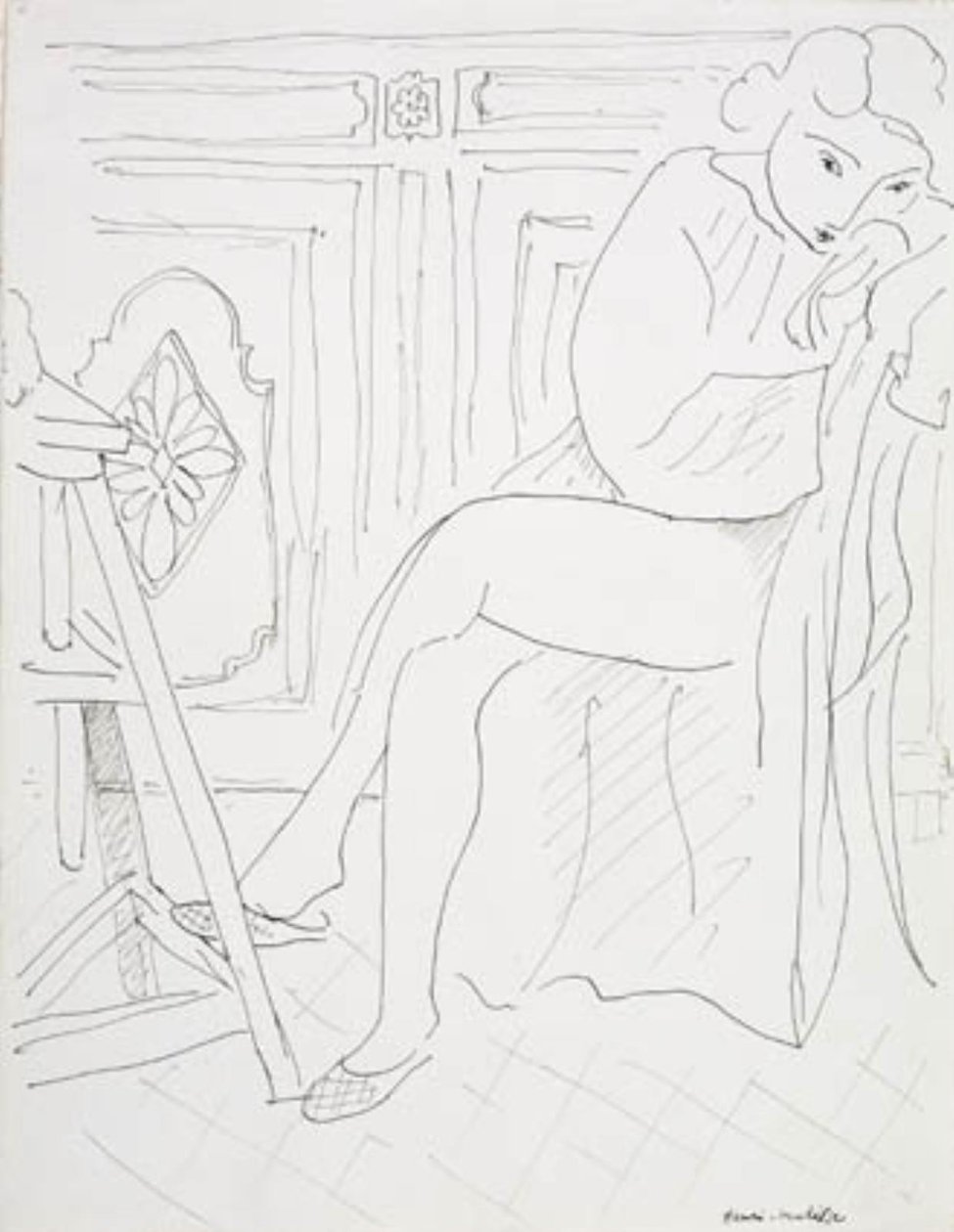 Pihenő női modell a műteremben alkotó: Henri Matisse