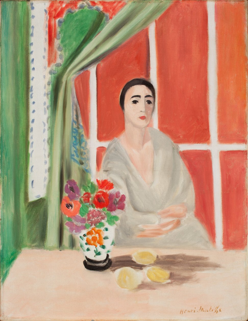 Figure au Rideau Releve (olaj, vászon) alkotó: Henri Matisse
