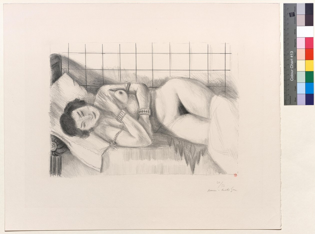 Alvó alak, kendő a lábakon alkotó: Henri Matisse