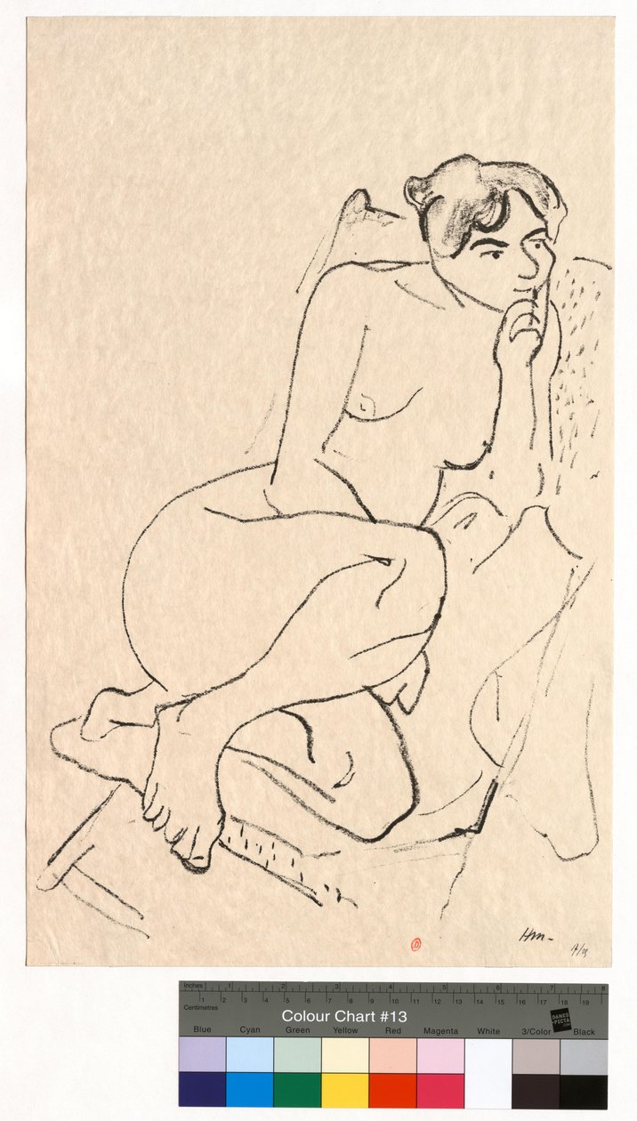 Töprengő alak összecsukható székben alkotó: Henri Matisse