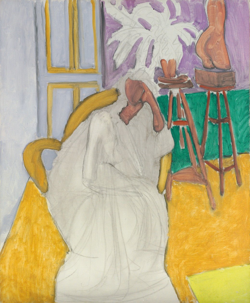 Ülő alak és görög törzs (A Gandoura) alkotó: Henri Matisse