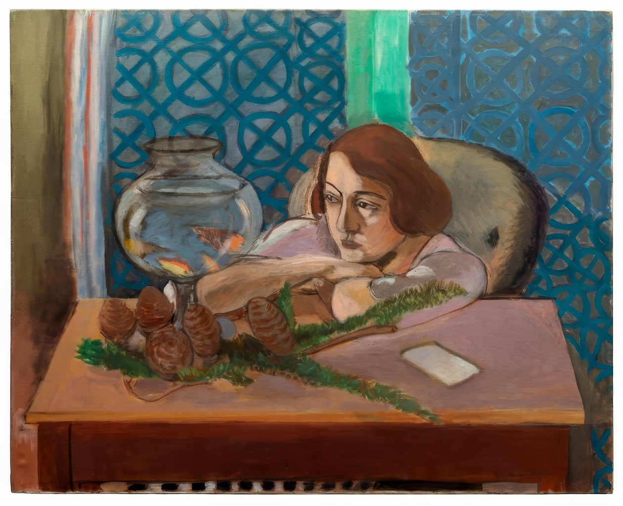Nő egy akvárium előtt alkotó: Henri Matisse