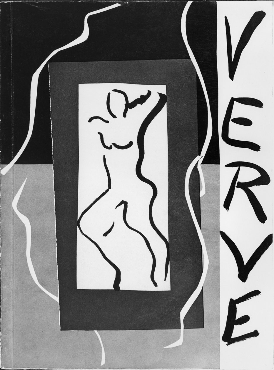 A "Verve" című folyóirat 1937. decemberi 1. számának címlapillusztrációja (litográfia) (fekete-fehér fotó) alkotó: Henri Matisse