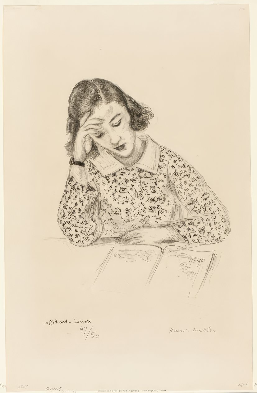 Lány olvasás alkotó: Henri Matisse