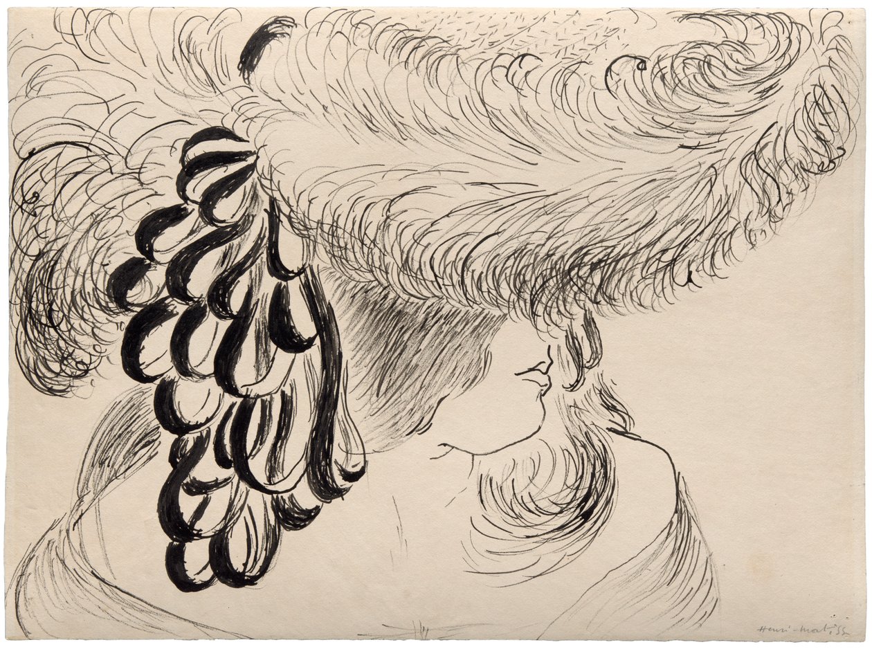 Lány tollas kalapban (Mlle Antoinette) alkotó: Henri Matisse