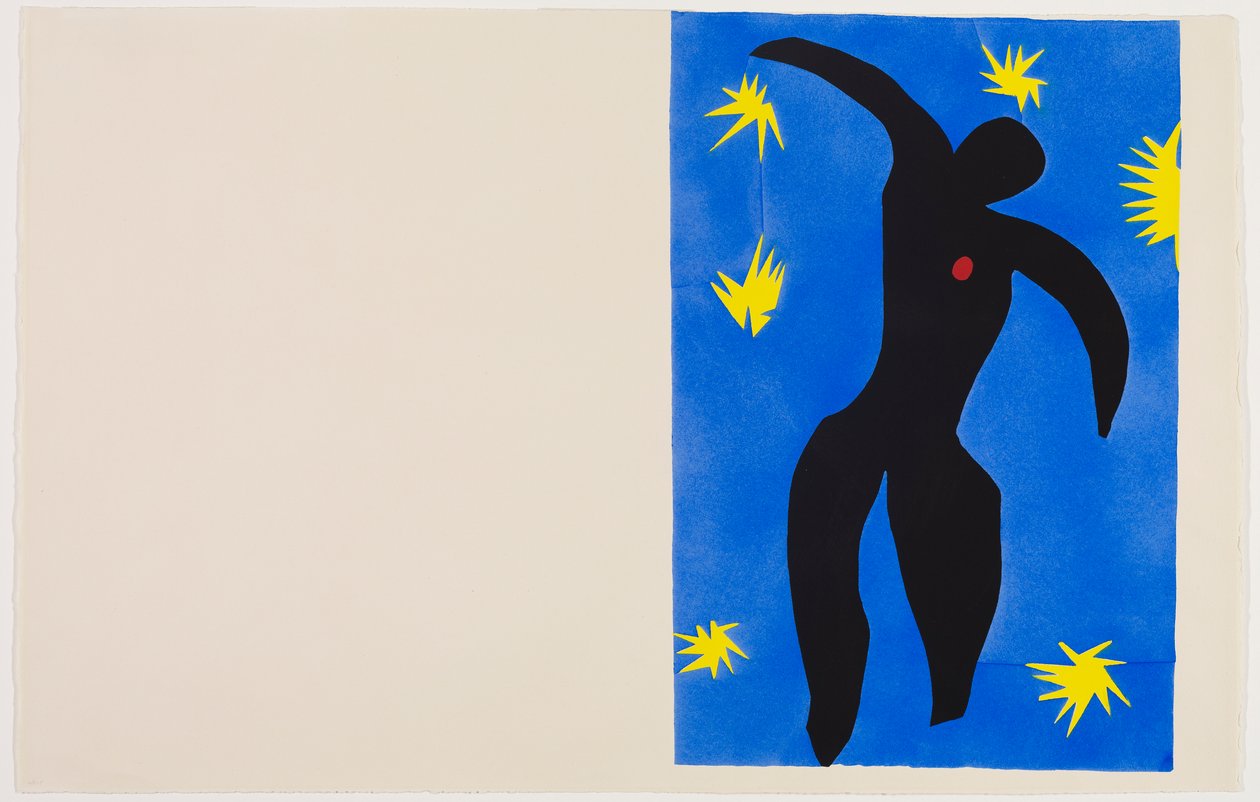Icare, 1943 körüli (színes tintával nyomtatott pochoir, vászonpapírra) alkotó: Henri Matisse