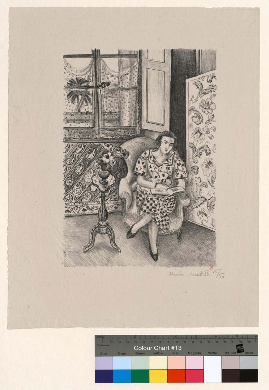 Belső tér, olvasás alkotó: Henri Matisse