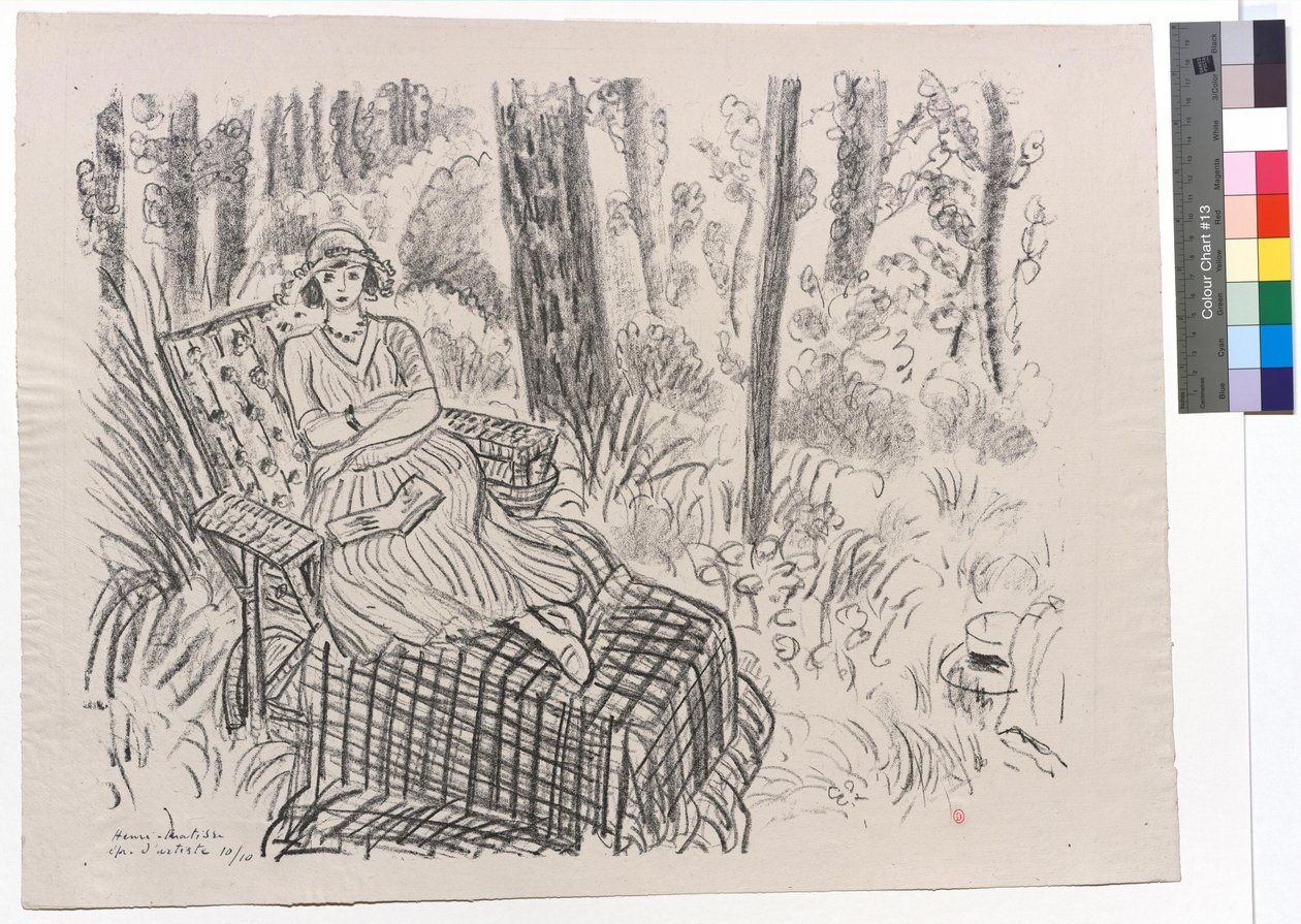 Fiatal lány heverőn az aljnövényzetben alkotó: Henri Matisse
