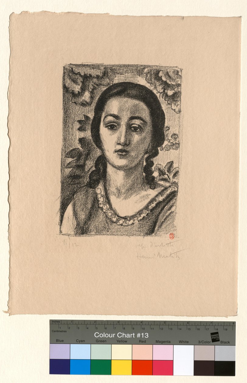 Fiatal lány barna fürtökkel alkotó: Henri Matisse