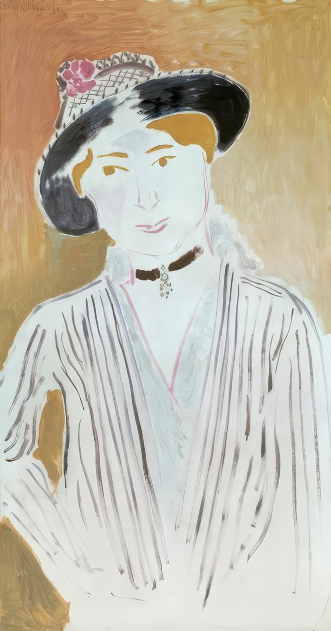 La jaquette rayée, avagy Fiatal lány kosaras kalapban alkotó: Henri Matisse