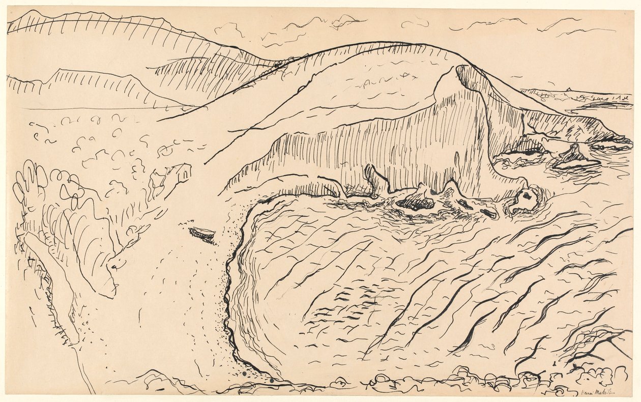 Tájkép (toll és tus, papír) alkotó: Henri Matisse