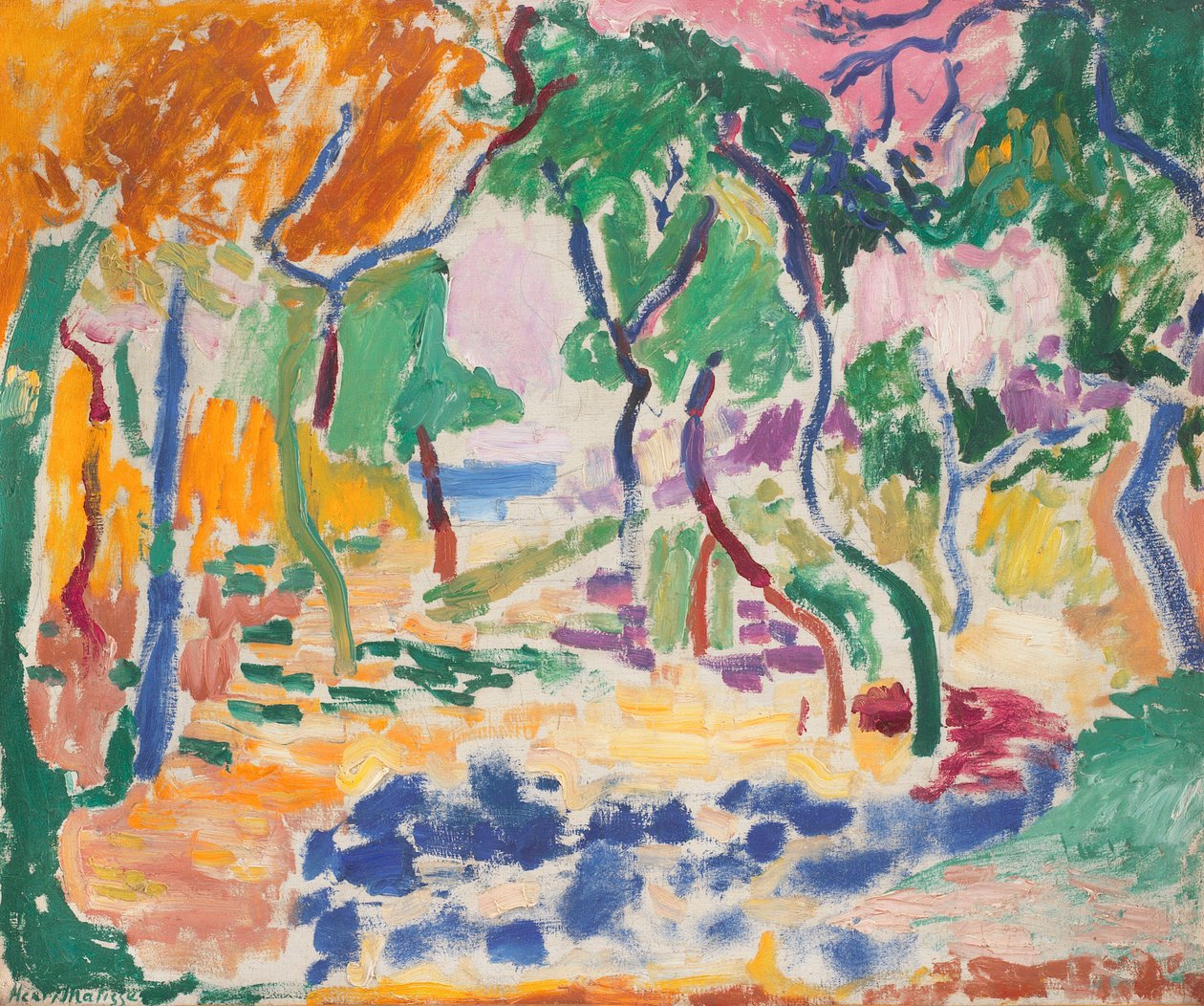 Tájkép Collioure közelében. Tanulmány „Az élet öröméhez” alkotó: Henri Matisse