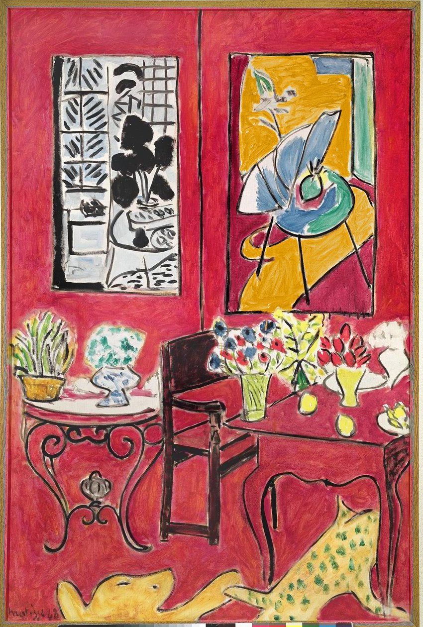 Nagy piros belső tér alkotó: Henri Matisse