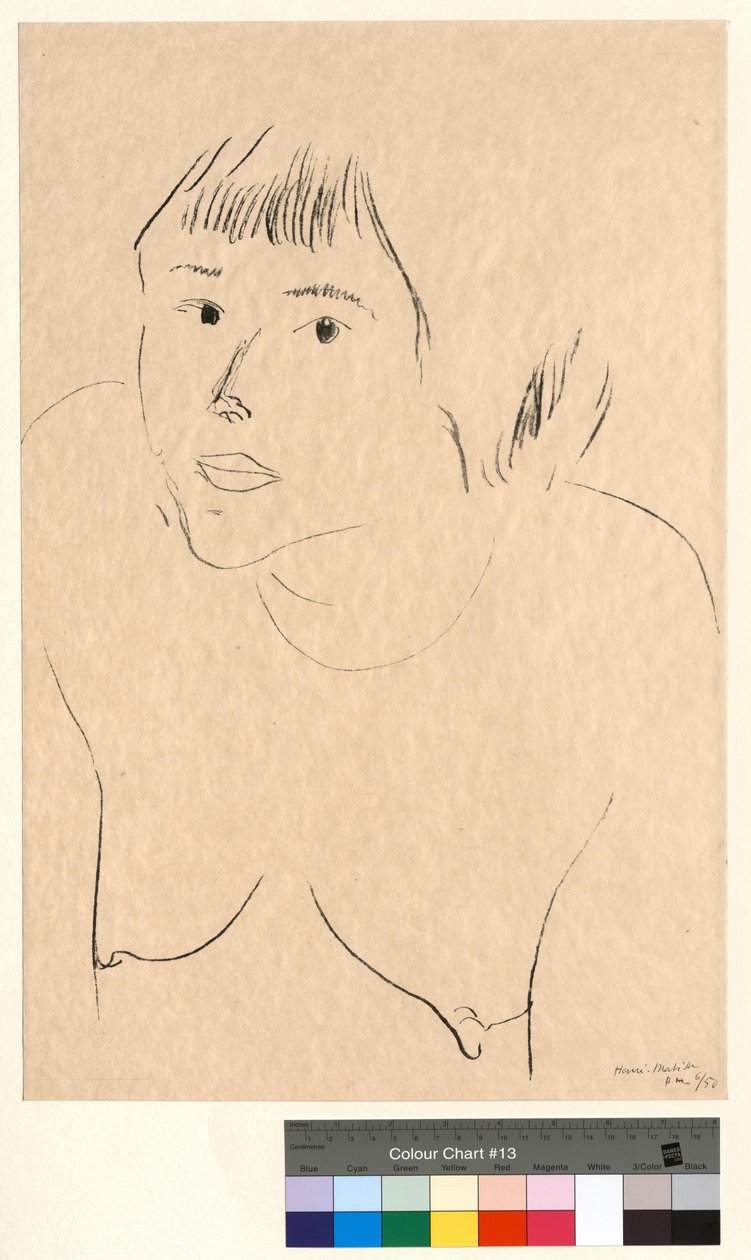 Fekete szemek (Meztelen nő, mellszobor, szemből) alkotó: Henri Matisse