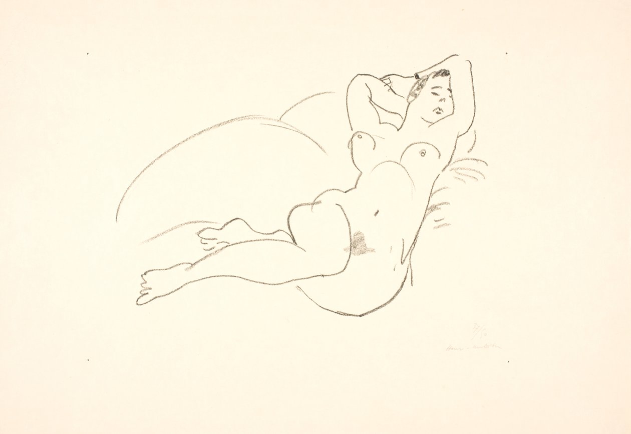 Fekvő, meztelen női modell alkotó: Henri Matisse