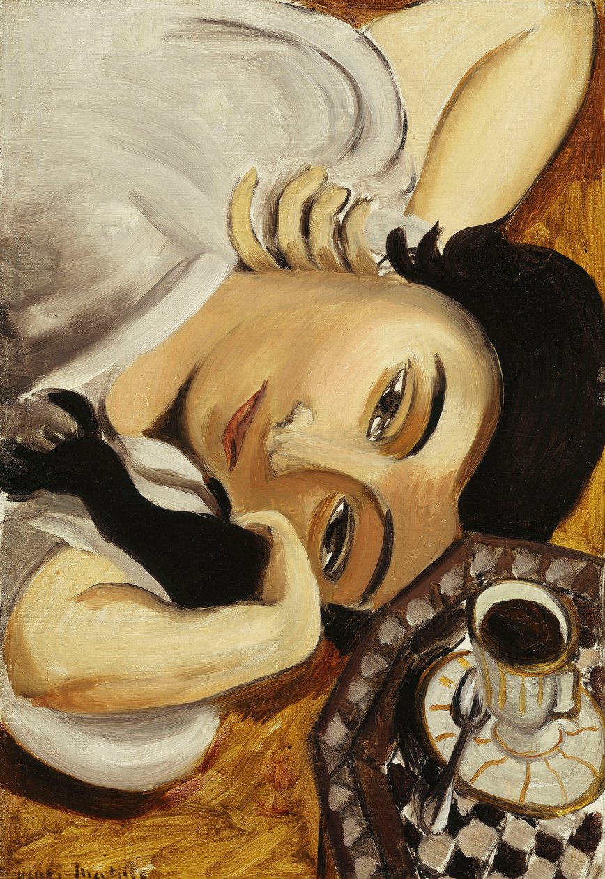 Lorette egy csésze kávéval alkotó: Henri Matisse