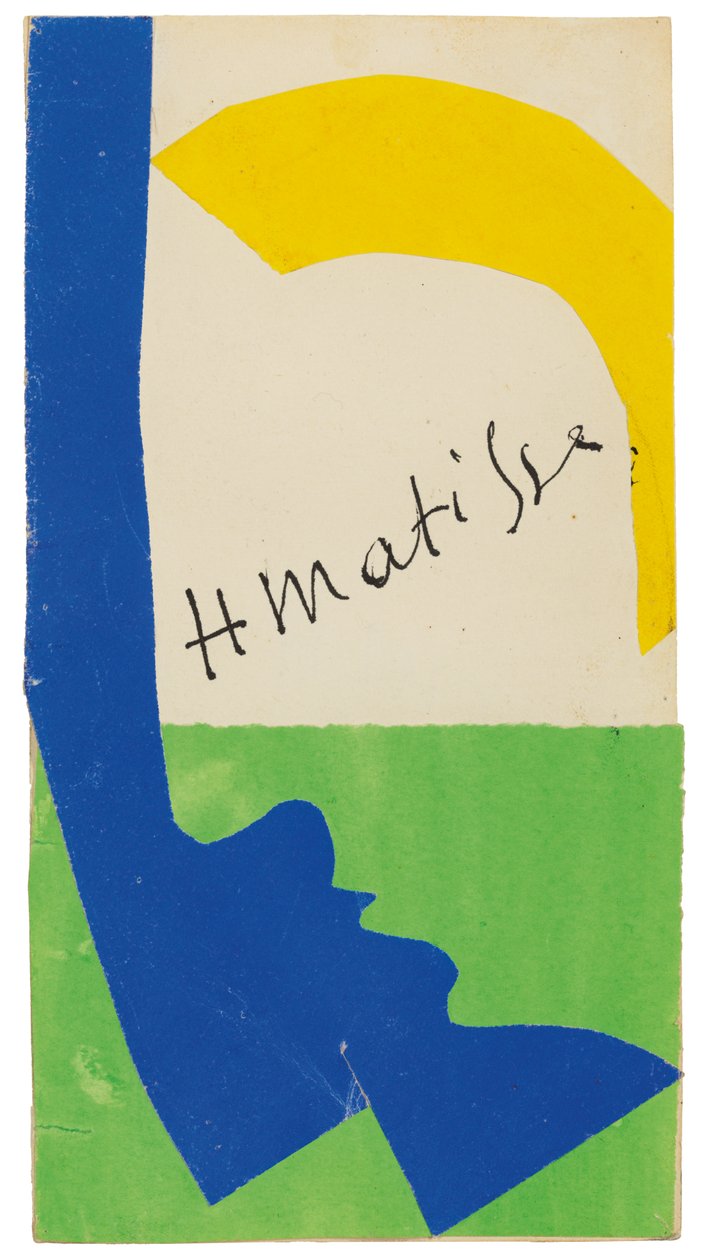 A "Henri Matisse, Papiers decoupes" című kiállítási katalógus hátsó borítójának makettje. alkotó: Henri Matisse