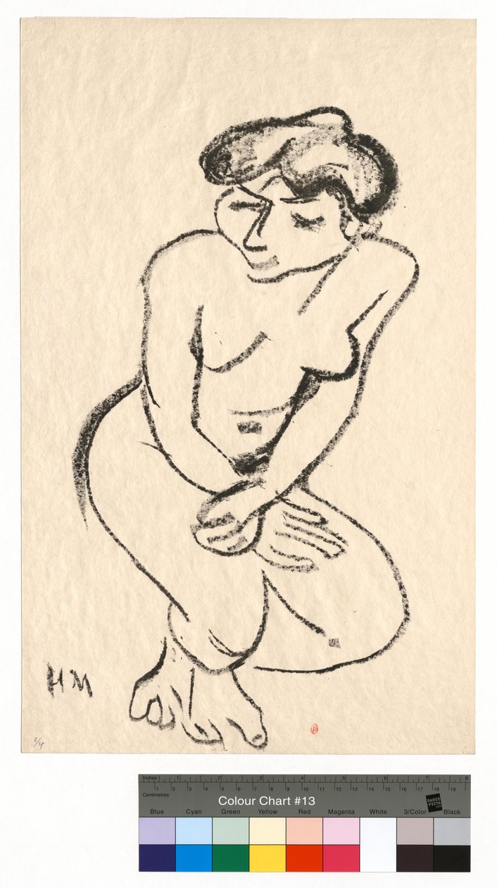 Leguggoló akt lesütött szemekkel alkotó: Henri Matisse