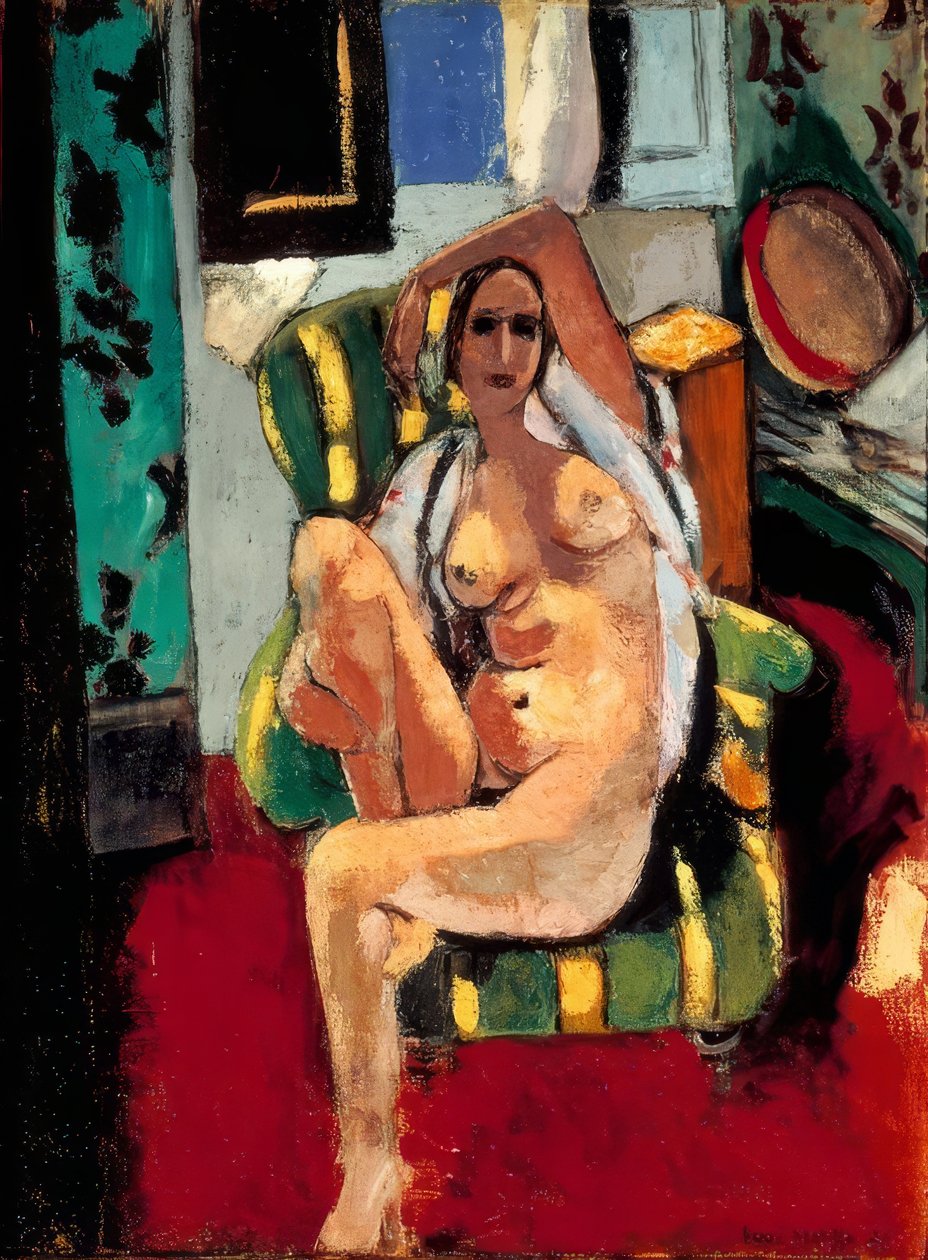 Akt ül tamburával alkotó: Henri Matisse