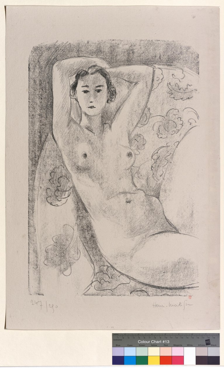Meztelenül ült egy virágmintás karosszékben alkotó: Henri Matisse