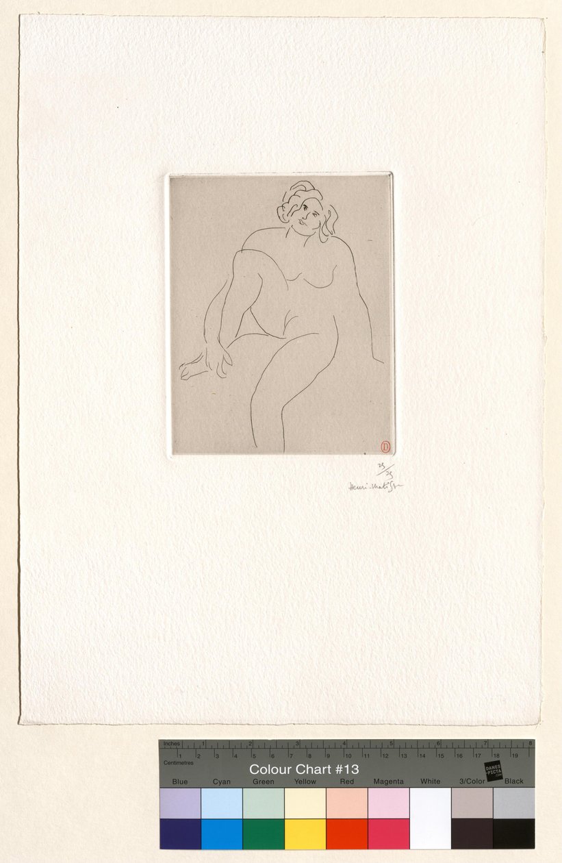 Ülő akt, karja a behajlított láb körül alkotó: Henri Matisse