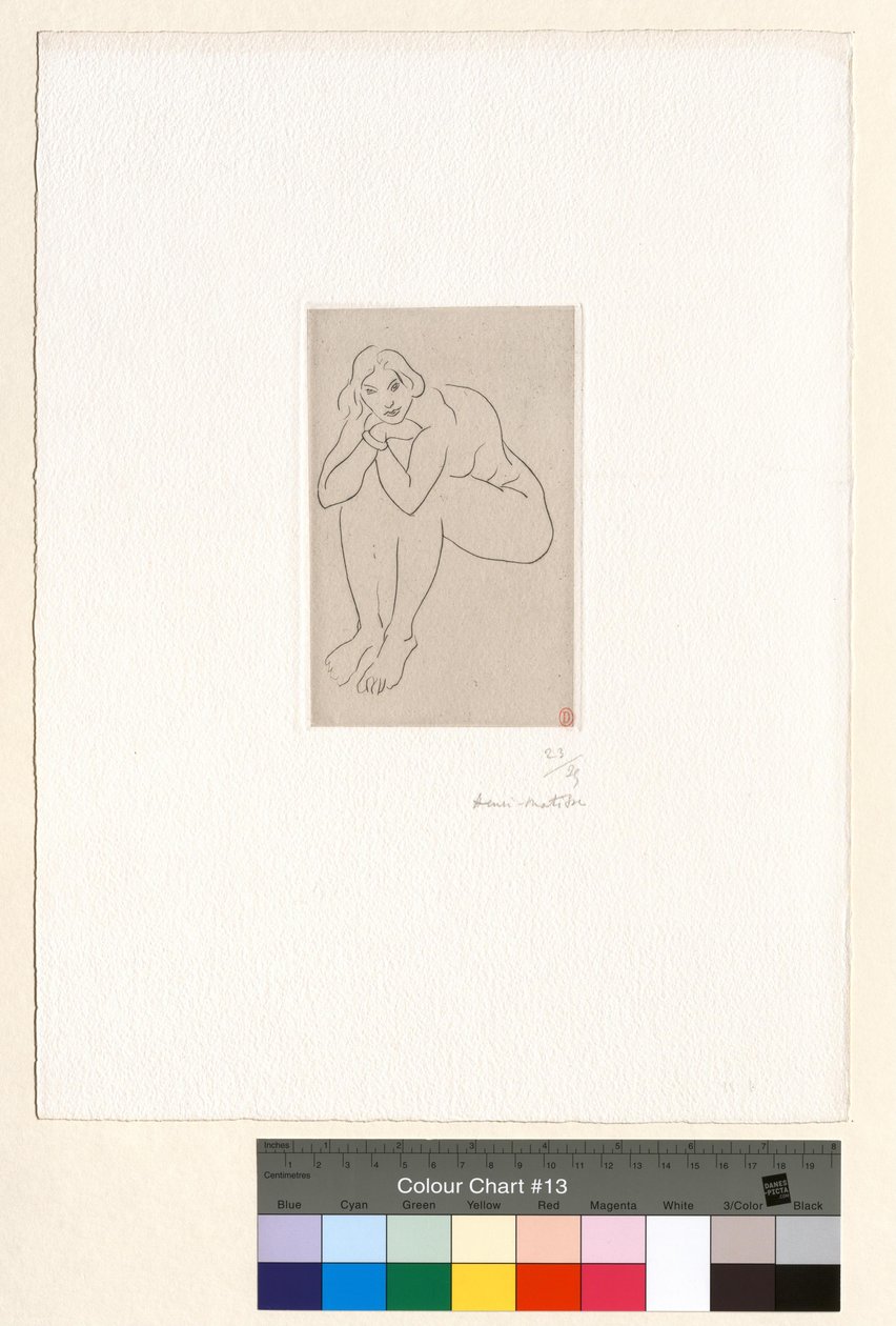 Ülő akt, törzse a térdekre támaszkodik alkotó: Henri Matisse