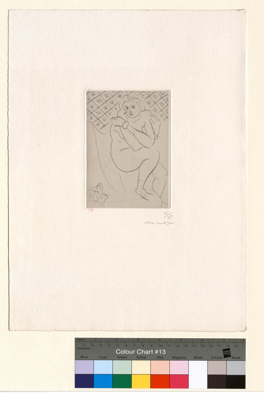 Ülő akt, mellkasa előtt keresztbe tett karokkal alkotó: Henri Matisse