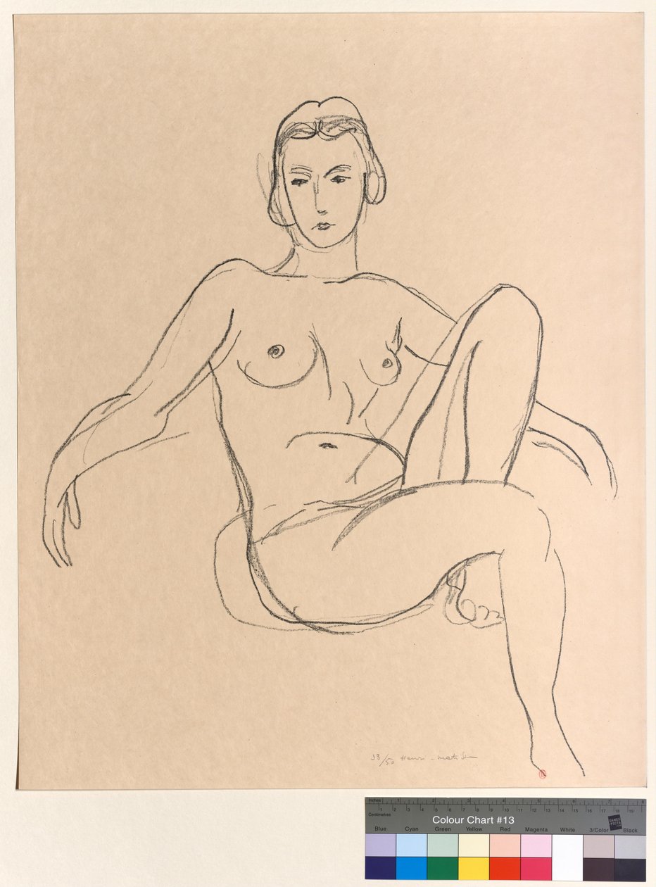 Ülő akt kinyújtott karokkal alkotó: Henri Matisse