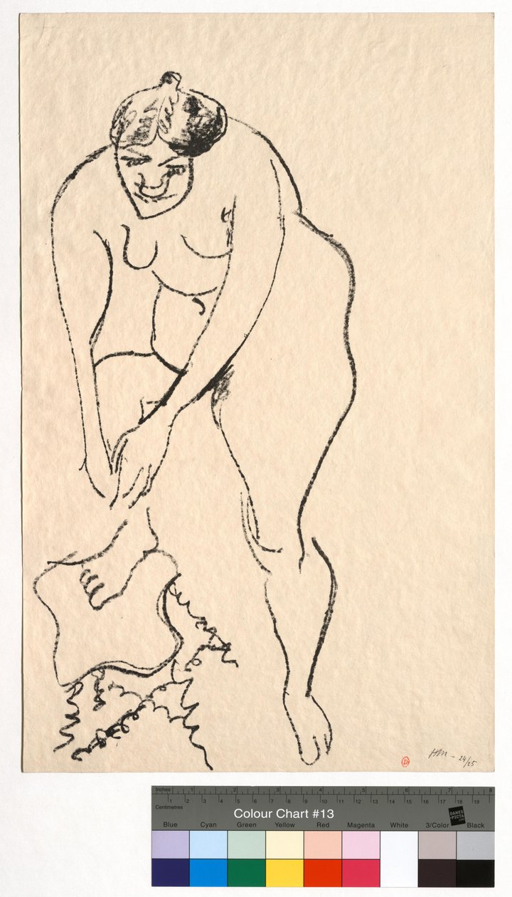Akt jobb lábbal egy zsámolyon alkotó: Henri Matisse