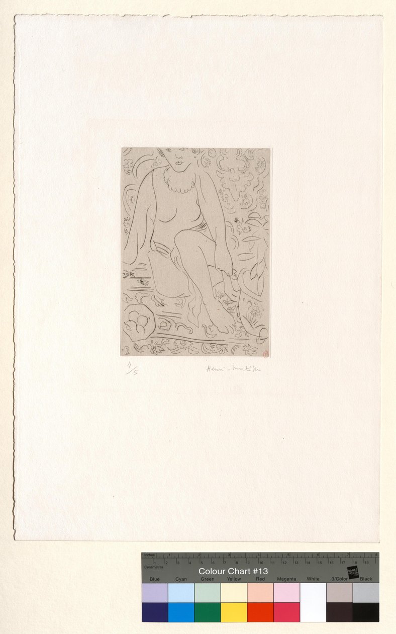 Meztelenül egy szobában, egy tál gyümölcs mellett alkotó: Henri Matisse