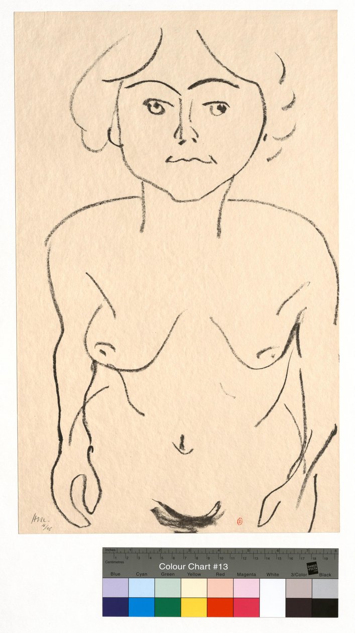 Szemből ábrázolt akt, felülnézet alkotó: Henri Matisse