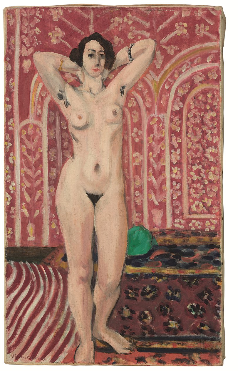 Akt vörös háttérrel alkotó: Henri Matisse