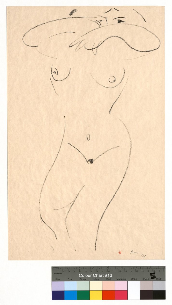 Meztelenül fekszik, karjaival eltakarva a szemét alkotó: Henri Matisse