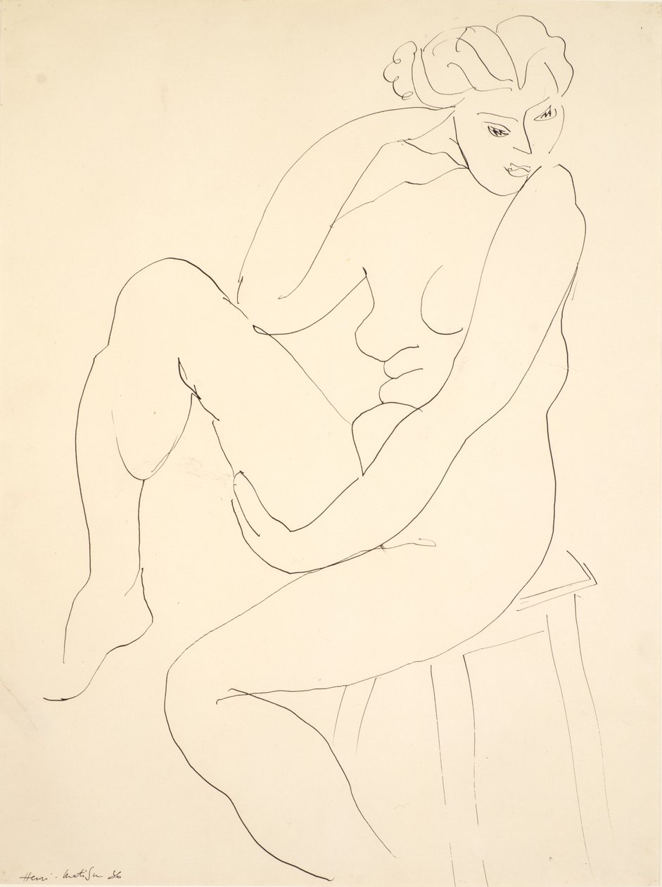 Akt egy zsámolyon ülve alkotó: Henri Matisse