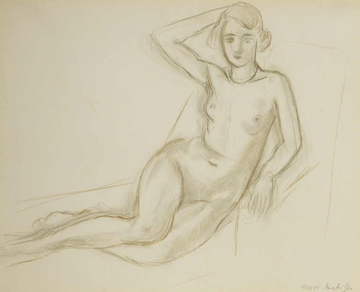 Nude Sitting on a Reclining Chair; Nu Assis sur une Chaise Longue (Akt egy fekvőszéken ülve) alkotó: Henri Matisse