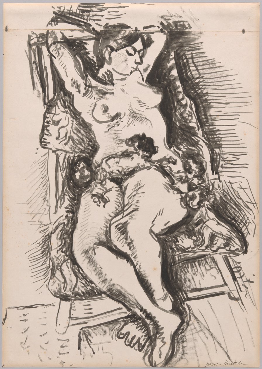 Akt összecsukható széken alkotó: Henri Matisse